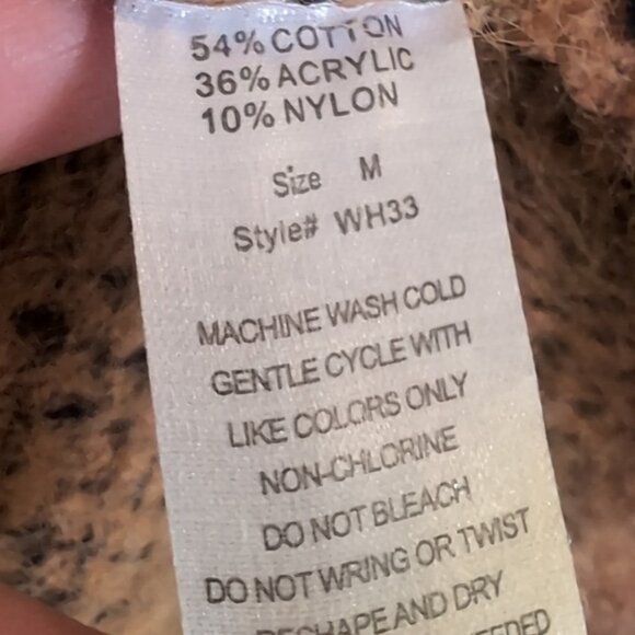 Woven Heart Open Longline Cardigan Sweater Fuzzy Leopard Print Winter Knit - Picture 10 of 11